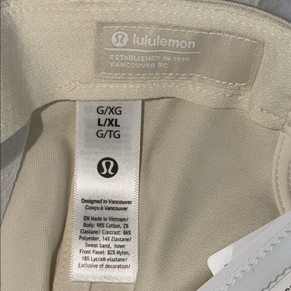 🆕 LULULEMON Structured Ball Cap Script NWT Light Ivory/Olive Brown - Picture 10 of 15